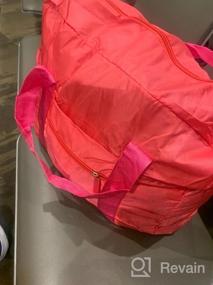 img 7 attached to Красная непромокаемая складная дорожная сумка-дафл, легкая сумка для ручной клади, багажная сумка Weekender, ночная сумка для женщин и мужчин