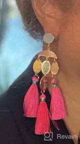 img 5 attached to 💃 Boho Chic Geometric Metal Earrings with Colorful Tassel Statement Dangles