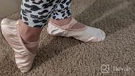 img 1 attached to Satin Ballet Shoes for Girls, Toddlers, Kids, and Women - Full Sole Ballet Slippers with Ribbon, Ideal for Ballet Practice and Dance review by Sharon Hill