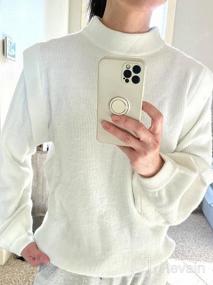 img 7 attached to Женский вязаный свитер в полоску с длинным рукавом и круглым вырезом, пуловер, топы, повседневный джемпер с рукавом-фонариком