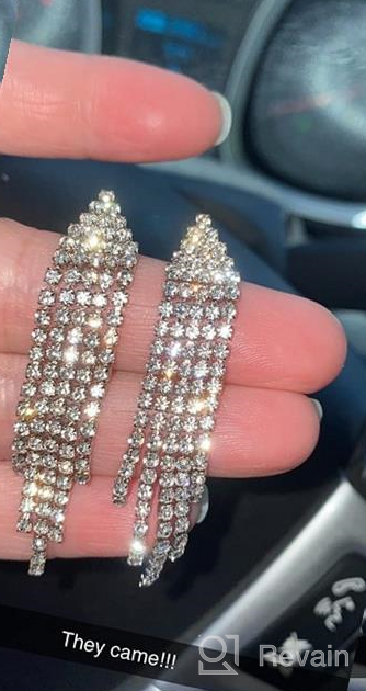 img 1 attached to 💃 Clear Austrian Crystal Party Jewelry SELOVO Long Chandelier Tassel Dangle Earrings review by Sherri Radermacher