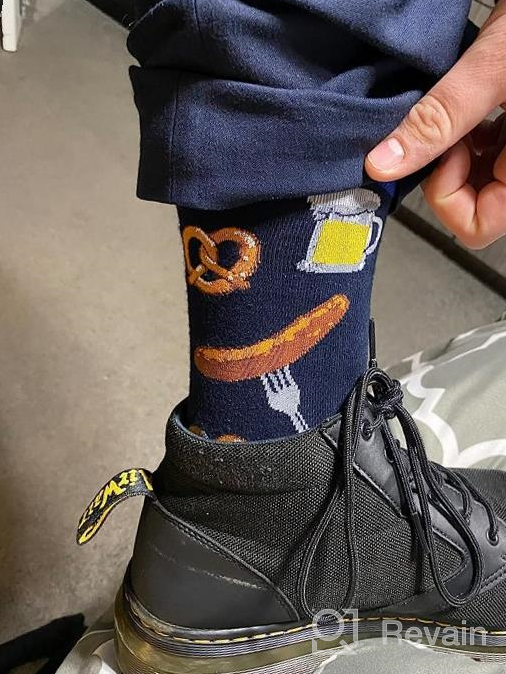 img 1 attached to Cool And Crazy Novelty Crew Dress Socks With Food Graphics And Animal Prints For Men By Bonangel Fun Socks review by Karl Swift