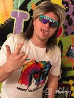 img 1 attached to 🎸 ALLAURA 80s Black Mullet Wig for Men: Wayne 70s 80 Disco Costume Wigs - Rocker Halloween Style review by Casey Tatum