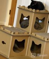 img 1 attached to PETIQUE Cat Villa Cardboard Scratcher Tower, Modern Indoor/Outdoor Cat House Furniture, Planet-Friendly Playground For Cats & Small Dogs review by Tim Sterling