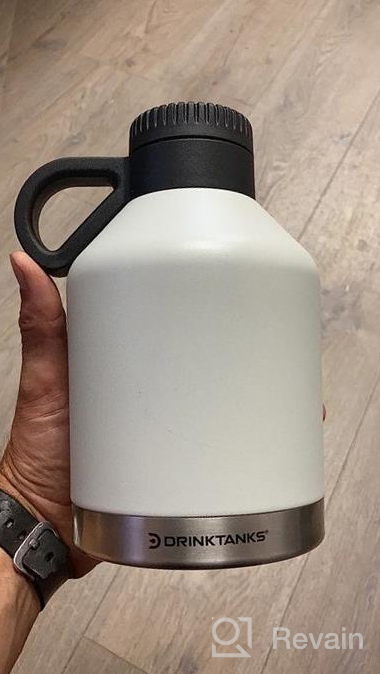 img 1 attached to 32 Oz Obsidian Vacuum Insulated Beer Growler With Handle - Leakproof Stainless Steel DrinkTanks Session Container For Beverages Like Soda, Wine Or Coffee. review by Dean Gomatham