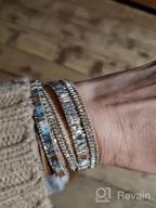 img 1 attached to Stylish Boho Leopard Leather Wrap Bracelets With Multi-Layered Crystal Beads For Women By Fesciory review by Sandy Johnson