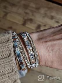 img 7 attached to Stylish Boho Leopard Leather Wrap Bracelets With Multi-Layered Crystal Beads For Women By Fesciory