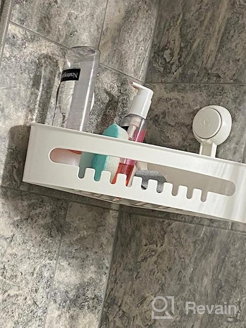 img 1 attached to Stainless Steel 2 Tier Corner Shower Caddy With Suction Cups - No Drilling Required - Removable Bathroom Basket Shelf With Hooks For Wall Mounted Organization - Waterproof And Chromed review by Shane Watson