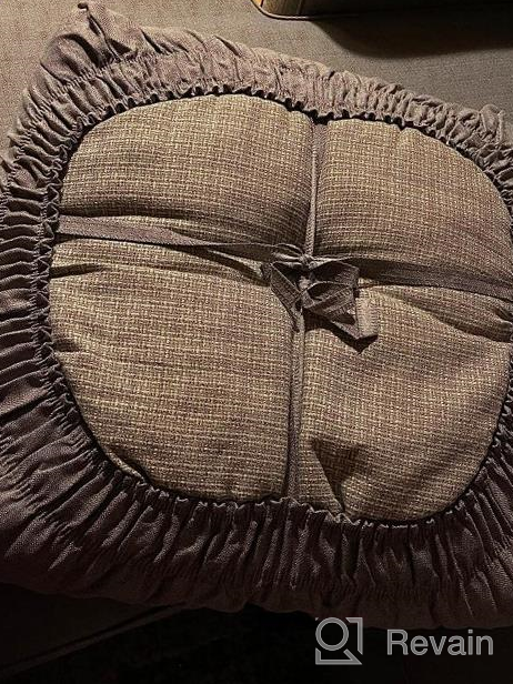 img 1 attached to Gray Linen Sofa Cushion Covers - Non-Slip And Wrinkle-Resistant Slipcovers With Tie Ropes For Added Protection - 3-Piece Set For Chairs, Benches, And Loveseats review by Bethany Green