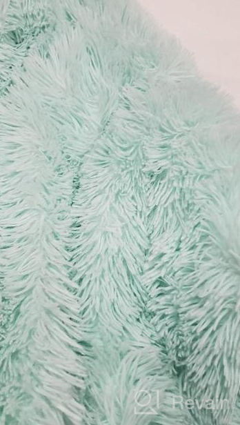 img 1 attached to LIFEREVO Aqua Twin Shaggy Plush Duvet Cover With Crystal Velvet Mink Reverse - Luxury Bedding With Ultra Soft Hidden Zipper Closure review by Michael Shim