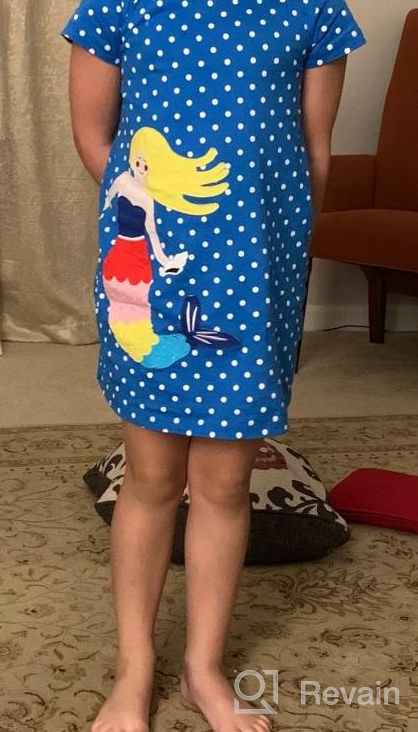 img 1 attached to Cute And Comfy: Little Girls Cotton Unicorn Dress With Striped Jersey Design – Perfect For 2-7 Years review by Tyler Ramey