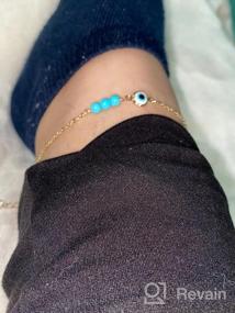 img 8 attached to Make A Statement With MONOOC'S Dainty Ankle Bracelets - 14K Gold Plated And Layered With Pearls, Evil Eyes, Elephants, Stars, And Butterflies - Perfect For Summer!