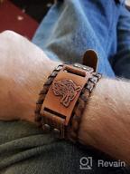 img 1 attached to GelConnie Viking Bracelet: Punk Leather Cuff for a Gothic Wristband, Nordic Amulet Scandi Talisman Celtic Pagan Jewelry review by Aaron Wilson