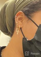 img 1 attached to Stylish And Hypoallergenic Gold Plated Dangle Drop Earrings With Cross, Heart, Star, And More Designs For Men And Women review by Jessica Bryant