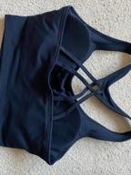 img 1 attached to Strappy Racerback Yoga Sports Bra With Longline Crop Top, Wirefree Pads, And Medium-Impact Support For Women By TrainingGirl - Ideal For Workouts And Fitness Enthusiasts review by Dewey Galyon