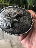 img 1 attached to Multi-Style Western Belt Buckle With Floral Eagle, Dogs, Birds, And Stars For 1-1/2 Inch (38Mm) Straps review by Cody Howard