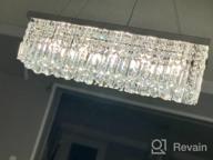 img 1 attached to Saint Mossi 5-Light K9 Crystal Chandelier Raindrop Design Modern Flush Mount Ceiling Light Fixture Pendant Adjustable Chain H9 X W10 X L31 review by Kevin Ilango
