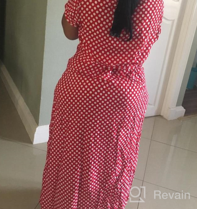 img 1 attached to Boho Wrap Maxi Dress For Women With Polka Dot Print, Floral Split Design Ideal For Casual Summer Parties And Beach Outings - V-Neck, Long Length review by Mario Portillo