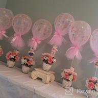 img 1 attached to Pink Polka Dot Balloons Kit With Tutu Tulle And Column Base For Baby Shower, Wedding, Birthday Party Table Decorations - Set Of 6, 12-Inch Pink Tulle Balloons review by Joshua Johnson