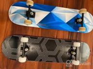 img 1 attached to Scientoy Skateboard, Beginner Skateboards, 31" X 8" Complete Pro Skateboard With Repair Kit For Kids/Boys/Girls/Youth/Adults, 9 Layer Canadian Maple Double Kick Skateboard For Outdoors review by Steve Stone