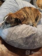 img 1 attached to Large Gray Faux Fur Donut Dog Bed Replacement Cover - Ultra Calming By Furhaven Plush! review by Ricky Khan
