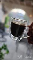 картинка 1 прикреплена к отзыву 4-Pack Double Wall Glass Coffee Mugs With Big Handle, 380Ml (12.9OZ.), Clear For Latte, Iced Coffee Or Hot Beverages - PunPun Espresso Cups от Tony Elliott