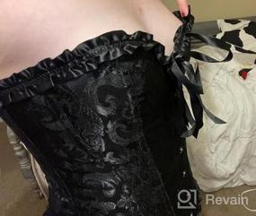 img 5 attached to Женский сексуальный корсет с цветочным принтом и шнуровкой на спине размера плюс, бюстье, нижнее белье
