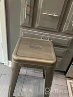 img 1 attached to Set Of 4 UrbanMod 24-Inch Metal Barstools - Modern And Industrial Counter-Height Backless Bar Stools For Kitchen Island, Patio, Restaurant, And Home - Heavy Duty And Stackable (Silver) review by Marcus West