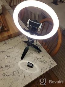 img 5 attached to Eicaus Desktop 10" Selfie Ring Light With Tripod Stand And Cell Phone Holder, Dimmable LED Circle Light For Computer/Zoom Call/Live Streaming/Makeup/YouTube/TIK Tok, Compatible With Most Phones