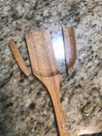 img 1 attached to Natural Bamboo Cooking Utensils Set With Long Handle Flat Frying Spatula, Ideal For Non-Stick Cookware, Stir Fry, Pancake, Fish And Eggs - ZZQ Wooden Wok Spatula, 15 Inch Wood Turner, Pack Of 2 review by Corey Soto