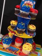 img 1 attached to Beistle 2 Piece Durable Cupcake Stand And Dessert Holder Set – Comic Book Theme Birthday Party Centerpiece Decoration, Multicolored, 16 review by Becky Barlow