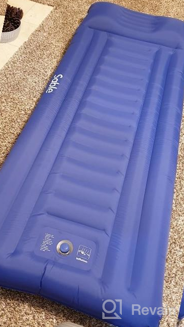 img 1 attached to LUXEAR Sleeping Pad - Inflatable Camping Mat For Backpacking, Hiking & Travel | Durable Waterproof Air Mattress With Foot Press Single To Double Conversion review by Jeff Pfaff