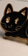 img 1 attached to Cute Alloy Enamel Brooch: Black and White Cat Hug Design for Bookbags - Backpack Pins, Denim Bag Accessories review by Mike Cooper
