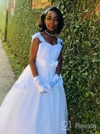 img 1 attached to Elegantly Adorned Tulle Flower Girls' Clothing with Appliques Sleeves review by Kathy Miller