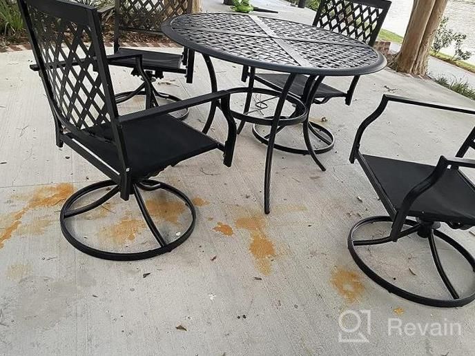 img 1 attached to Upgrade Your Outdoor Dining Experience With PHI VILLA'S Swivel Chairs Set - Perfect For Garden Backyards And Bistros review by Tracy Clark