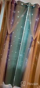 img 5 attached to Anjee Star Curtains For Girls Cutout Style 2 In 1 Double Layer Light Blocking Ombre Grommets Top Drape With Sheer Voile Gauze For Living Room Kids Bedroom 2 Panels 52 X 63 Inch, Blue Purple