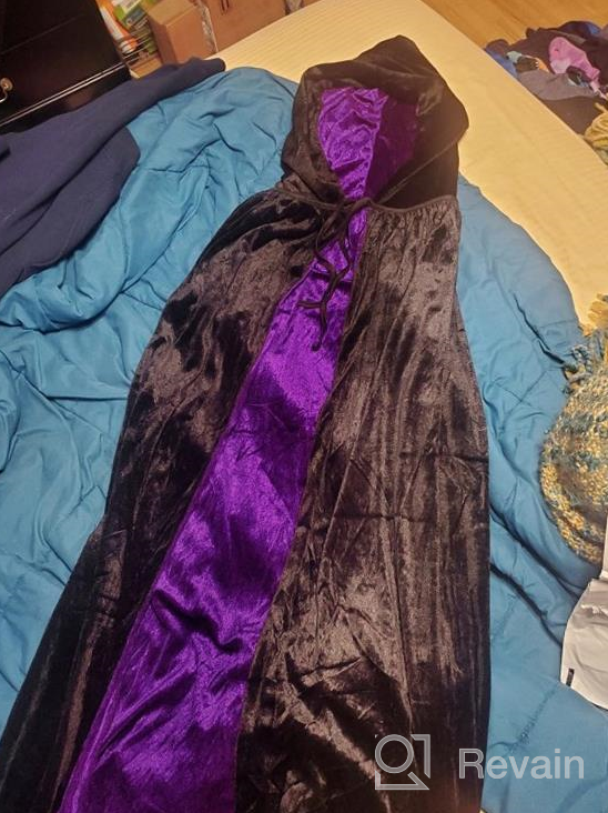 img 1 attached to Get Spooky With Habibee'S Reversible Velvet Hooded Cloak For Halloween And Cosplay! review by Srinivasan Bennett