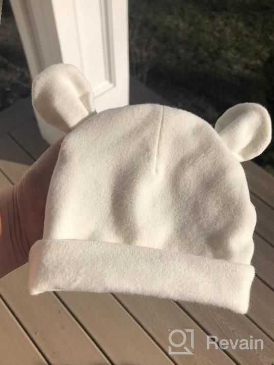 img 1 attached to Cotton Bear Ear Baby Hat - Adorable Newborn Beanie Cap For Infant Girl Boy 0-6 Months, Grey By Duoyeree review by Amy Smith