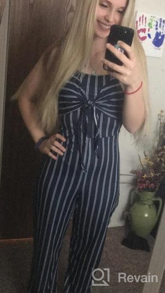 img 1 attached to Women'S Sexy Striped Jumpsuit With Tie Bowknot - SheKiss Summer Rompers review by Michael Domus