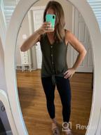 img 1 attached to IWOLLENCE Women'S Sleeveless Henley Blouse: Loose And Chic Tie-Front Tops review by Omar Gonzales