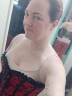 img 1 attached to Floral Lace Black Corset: Overbust Waist Cincher For Women'S Bustier Top review by Maria Gray