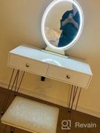 img 1 attached to CHARMAID Lighted Vanity Set With Touch-Screen Dimmable Mirror, 2 Drawers, Storage Organizer, And Cushioned Stool - Ideal For Bedroom Makeup And Dressing Table (Walnut) review by Otto Suarez