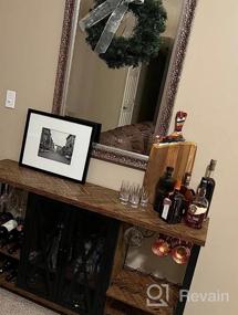 img 5 attached to Серый винный барный шкаф со стаканом и съемной стойкой, буфет для гостиной, кухни и столовой - HOMYSHOPY