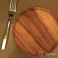 img 1 attached to Roro Round Acacia Wood Serving Charger Plates, 7 Inch Set Of 4 review by Antonio Gonzalez