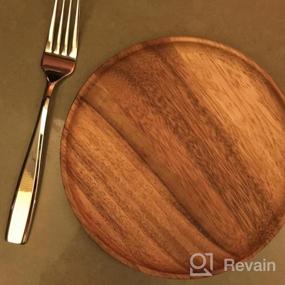 img 5 attached to Roro Round Acacia Wood Serving Charger Plates, 7 Inch Set Of 4