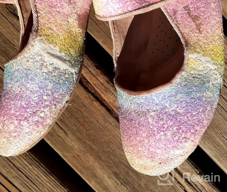 img 1 attached to 🌈 ADAMUMU Glitter Toddler Princess Colorful Flats for Girls' Shoes review by Joe Stax