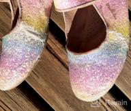 img 1 attached to 🌈 ADAMUMU Glitter Toddler Princess Colorful Flats for Girls' Shoes review by Joe Stax