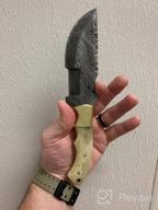 img 1 attached to Ottoza Handmade Damascus Tracker Knife With Bone Handle - Survival Knife - Camping Knife - Damascus Steel Knife - Damascus Hunting Knife With Sheath Horizontal Carry Fixed Blade Knife No:115 review by Hamilton Larcony