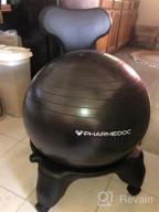 img 1 attached to Pharmedoc Exercise Ball Chair With Back Support For Home And Office W/Exercise Yoga Balance Ball, Pump, Removable Back & Lockable Wheels review by Michael Olsen