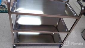 img 5 attached to TAIMIKO Utility Cart, Stainless Steel 3-Shelf Kitchen Trolley For Restaurant Catering Kitchen Up To 300 Lbs Capacity, Stainless Steel Carts Four Sizes For Your Choose (L33.5W17.7H35.4'') …